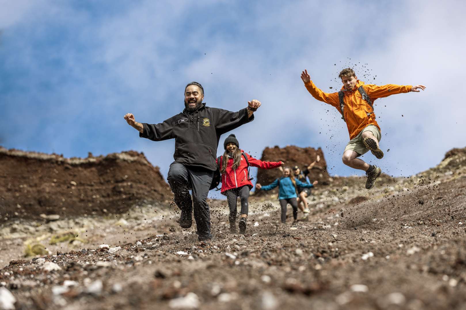 Scree Run into Mt Tarawera Crater